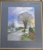 Framed watercolour 'Halfpenny Lane Louth' by David Cuppleditch 58 cm x 65 cm (size including frame)