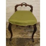Victorian piano stool/chair on cabriole legs (cut down balloon back chair)