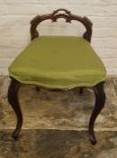 Victorian piano stool/chair on cabriole legs (cut down balloon back chair)