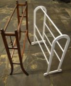 Victorian towel rail & a modern white towel rail