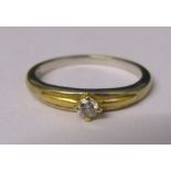 18ct gold diamond solitaire ring size approximately 0.10 ct, clarity SI2, size L 3.0g