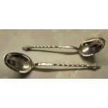 Pair of Danish silver serving spoons / ladles, assay mark for Copenhagen 1961 weight 3.54 ozt L 21