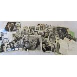 Quantity of black and white vintage celebrity photographs (some signed some preprinted) inc Jimmy