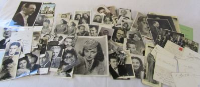 Quantity of black and white vintage celebrity photographs (some signed some preprinted) inc Jimmy