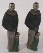 Pair of African resin figurines (1 damaged) H 40 cm