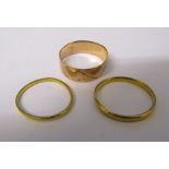 3 9ct gold rings total weight 4 g