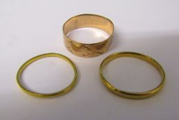 3 9ct gold rings total weight 4 g