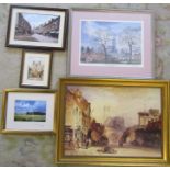 Assorted Lincolnshire prints inc limited edition David Cuppleditch 168/250 'St James Louth from