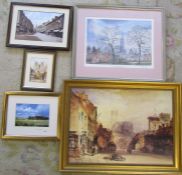 Assorted Lincolnshire prints inc limited edition David Cuppleditch 168/250 'St James Louth from