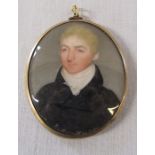 19th century miniature portrait of a gentleman H 7 cm