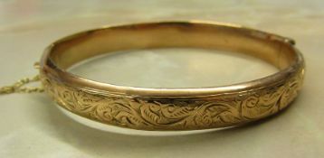 Tested as 9ct (minimum) bangle weight 9.6 g D 6 cm