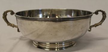 Silver 2 handled bowl retailed by Harrods with inscription "From The Silent Valley Staff April 1934"