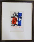 Fernand Leger (1881-1955) framed lithographic poster 'Museum Morsbroich Leverkusen 1955' published