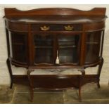 Edwardian bow fronted display cabinet L122cm Ht 119cm