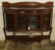 Edwardian bow fronted display cabinet L122cm Ht 119cm