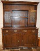 Arts and Crafts oak dresser Ht 201cm W 152cm