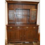 Arts and Crafts oak dresser Ht 201cm W 152cm