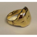 Tested as 18ct gold signet ring weight 5.7g size I