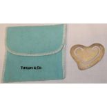 Tiffany silver heart shaped bookmark with pouch
