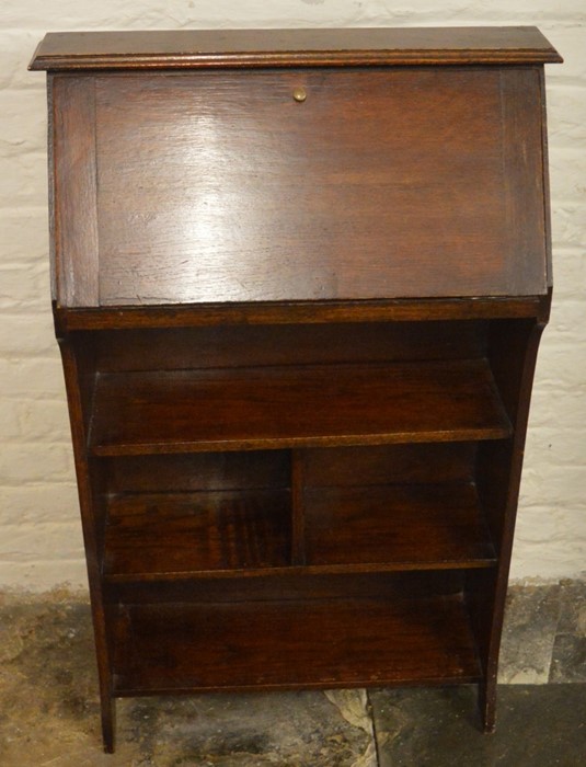 Small early 20th century oak bureau bookcase