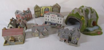 2 boxes of buildings etc for model railway layouts (af) - sample shown