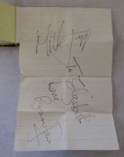 Small vintage autograph book containing various signatures inc Brian Jones and Mick Jagger (The