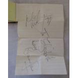 Small vintage autograph book containing various signatures inc Brian Jones and Mick Jagger (The