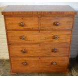 Victorian mahogany veneer  chest of drawers W 102cm Ht 107cm D 51cm