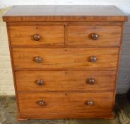 Victorian mahogany veneer  chest of drawers W 102cm Ht 107cm D 51cm