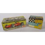 Boxed Tri-ang Scalextric electric model racing B/2 hurricane motorcycle and side car & an Airfix 1/