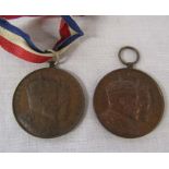 2 x Hong Kong Coronation medals 1902 - one with ribbon