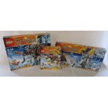 3 unused Lego Chima sets - 70142 Eris' fire eagle flyer, 70145 Maula's ice mammoth stomper & 70147