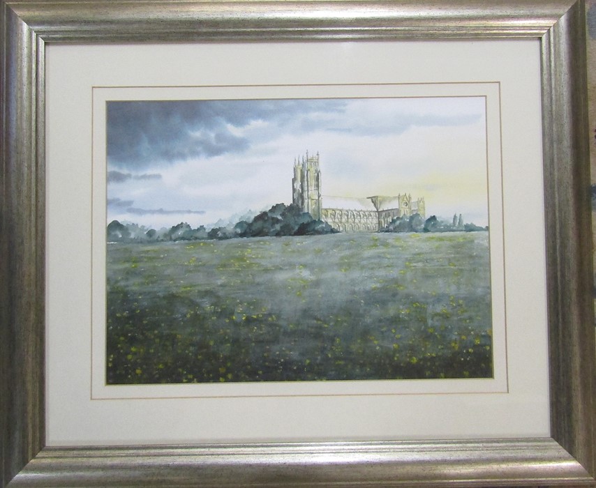 Framed watercolour of Beverley Minster by Anne Harris 50 cm x 48 cm (size including frame)