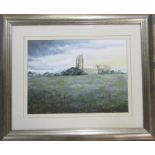 Framed watercolour of Beverley Minster by Anne Harris 50 cm x 48 cm (size including frame)