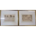 Framed pair of Vincent Haddelsey (1934-2010) limited edition lithographic prints numbered 42/50 on