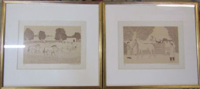 Framed pair of Vincent Haddelsey (1934-2010) limited edition lithographic prints numbered 42/50 on