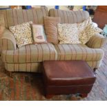 Modern 2 seater sofa & footstool with cushions