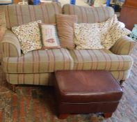 Modern 2 seater sofa & footstool with cushions