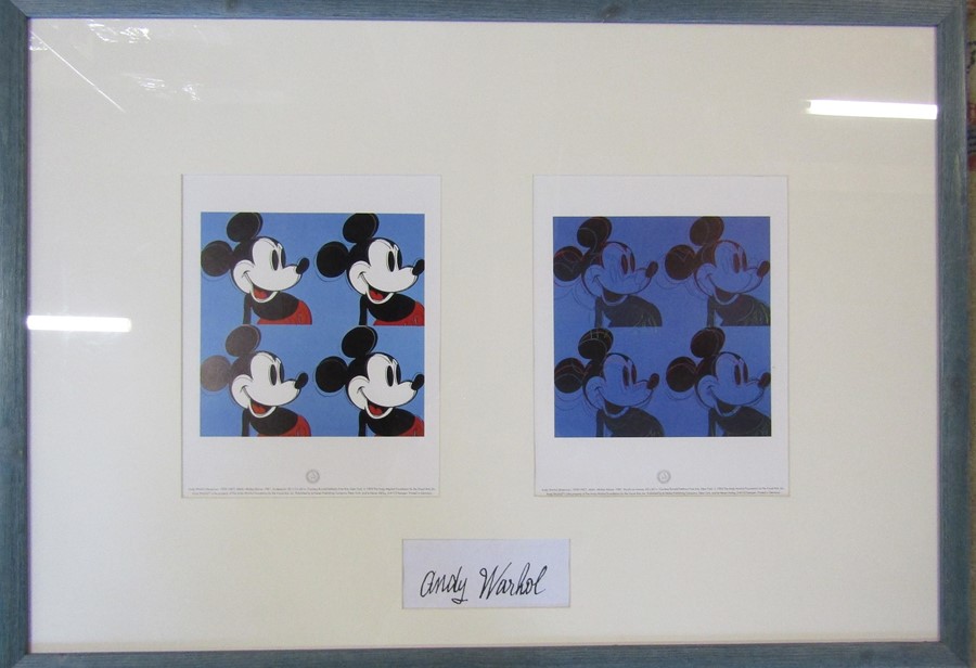 Andy Warhol (1928-1987) framed pair of prints featuring Mickey Mouse published by Neues in