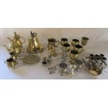Large brass wall bell H 14 cm & various silver plate etc