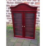 Mahogany wall mounted display cabinet H 85 cm, L 54.5 cm, D 15 cm