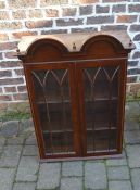 Small Edwardian double dome top display cabinet H 95 cm