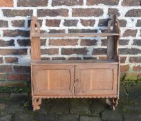 Victorian oak wall cabinet book shelf L 61 cm, H 70 cm, D 15 cm