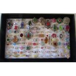 Large jewellery tray containing assorted dress rings mainly silver marked 925 (92)