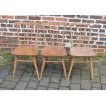 3 Ercol style chairs (slight woodworm)