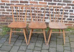 3 Ercol style chairs (slight woodworm)