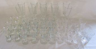 Selection of assorted sets of glasses inc champagne