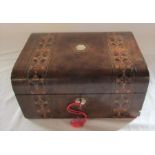 Inlaid sewing box with fitted interior L 27.5 cm H 13.5 cm