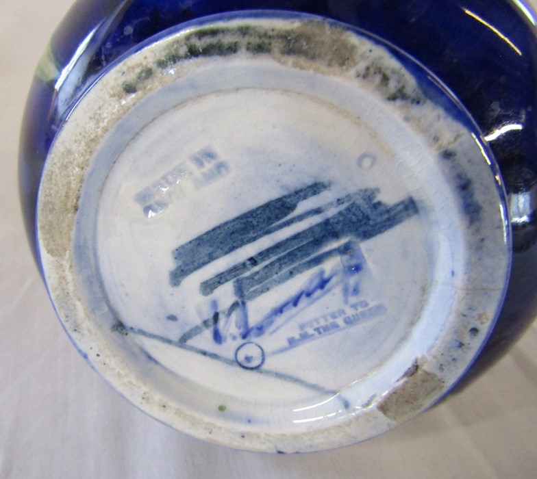 Moorcroft 'orchid' pattern vase H 15 cm (slight firing glaze fault) blue signature to underside - Image 3 of 4