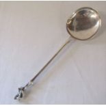 Large silver apostle spoon L 19 cm weight 1.86 ozt London hallmark (mostly indistinguishable)